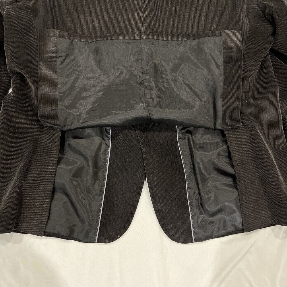 Pronto Uomo Mens Black Corduroy Blazer Sport Coat Two Button Casual Jacket 46S - Picture 10 of 16